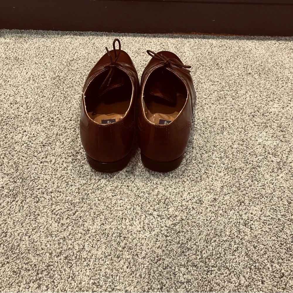 Giorgio Brutini‎ Size US 9 D Brown Shoe Dress Oxford Leather Perforated Cap Toe